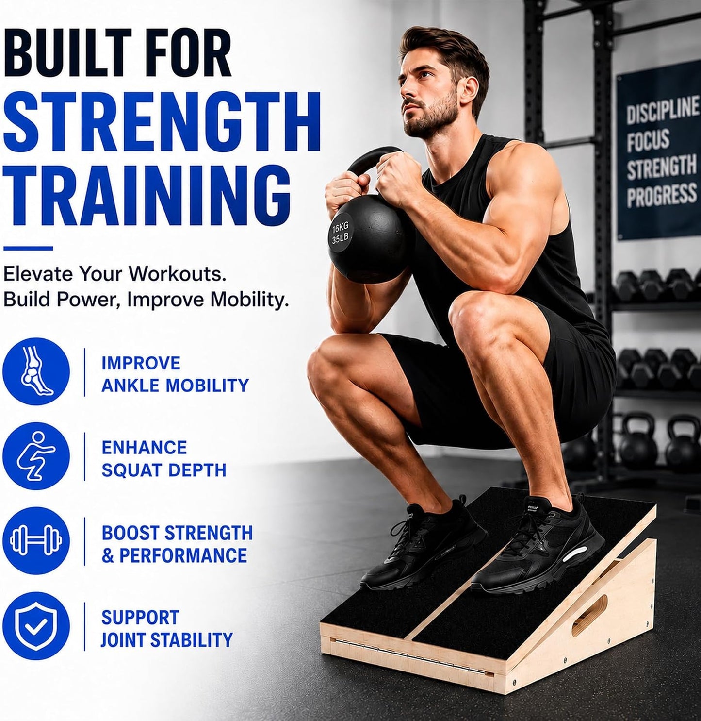 Professional Slant Board, Adjustable Incline Board and Calf Stretcher, Slant Board for Calf Stretching, Calf Stretcher Slant Board