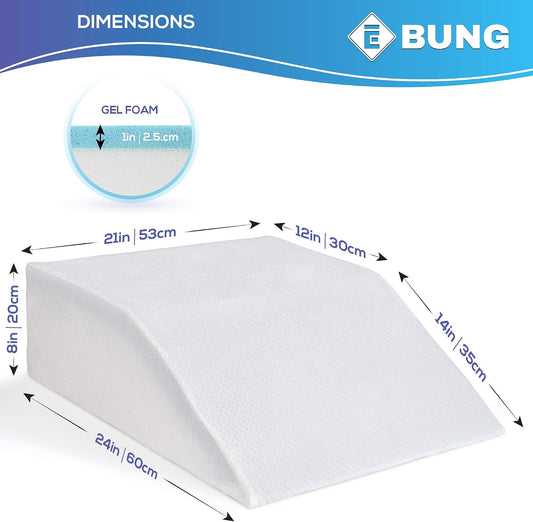 Memory Foam Leg Elevation Pillow - Support Pillow to Raise Feet for Better Elevation, Circulation, Leg Swelling Wedge Design for Comfort and Recovery