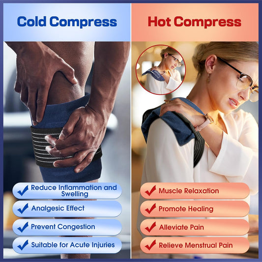 6 Pack Hot and Cold Gel Ice Packs for Injuries Reusable for Pain Relief