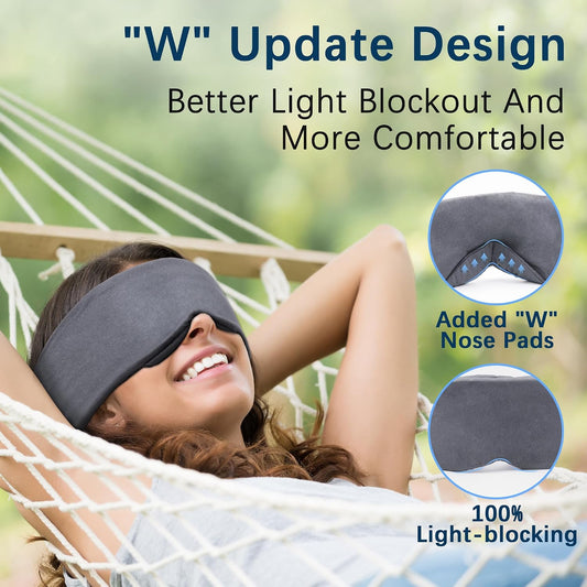 Full Coverage Sleep Mask for Sleeping, 100% Light Blocking Eye Mask