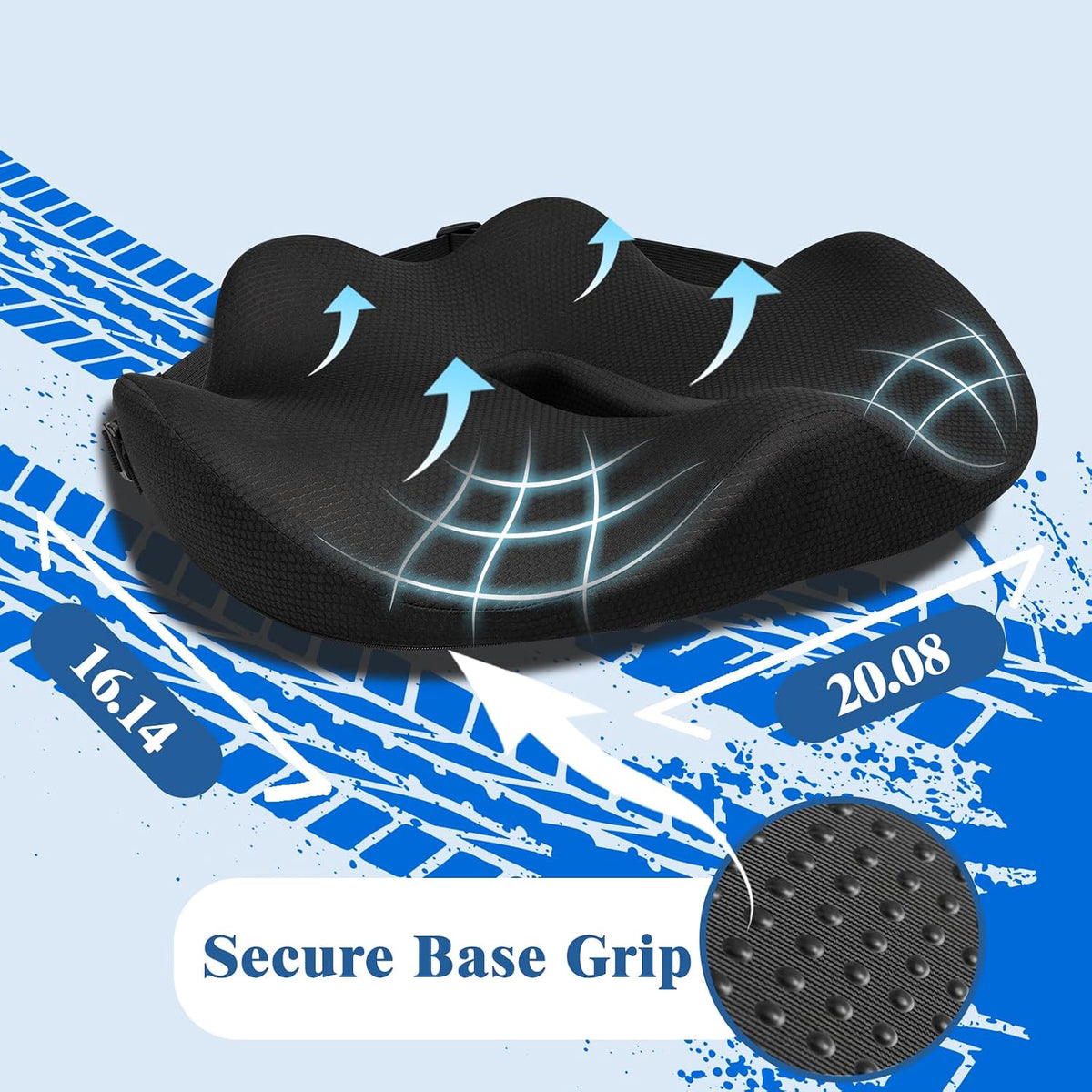 X-Large Truck Seat Cushion for Truck Drivers, Memory Foam Support