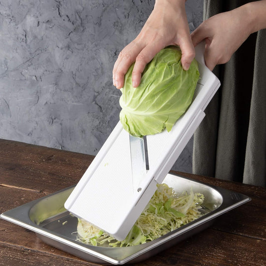 Shimomura Kougyou SFS-102 Slicer with Holder, Adjustable Thickness, 0.03-0.12 inches (0.8-3.0 mm), Cabbage, Julienne, Tomato Slice, Made in Niigata, Made in Japan