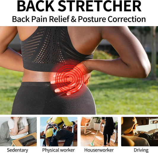 Back Stretcher,4 Level Lumbar Support Board, Spine Alignment Massager for Herniated Disc,Sciatica, Scoliosis,Upper & Lower Back Pain Relief (Blue)