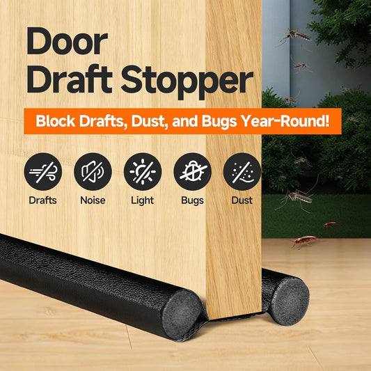 Under Door Draft Stopper, 6 Pack 12.6 Inch Doors Draft Blocker, Flexible and Adjustable Replacement Foam Tubes, Block Noise, Sound and Cold Air Door Seal, Gap Filler for Bottom of Doors, Grey