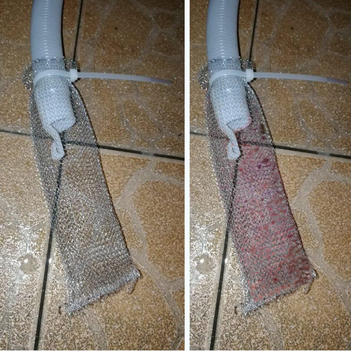 Wobe 12Pack Washing Machine Lint Traps with Nylon Ties, Stainless Steel | Mesh Lint Filter Lint Snare Traps for Laundry Washer Hose, Rustproof Snare Net, Includes 12 Nylon Ties, Easy to Install