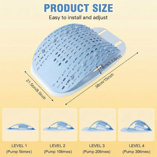 Adjustable Back Stretcher for Lower Back Pain Relief, Lumbar Spine Stretcher & Back Decompression Device, Multi-Level Back Arch Stretching Board for Sciatica, Scoliosis, Spinal Traction