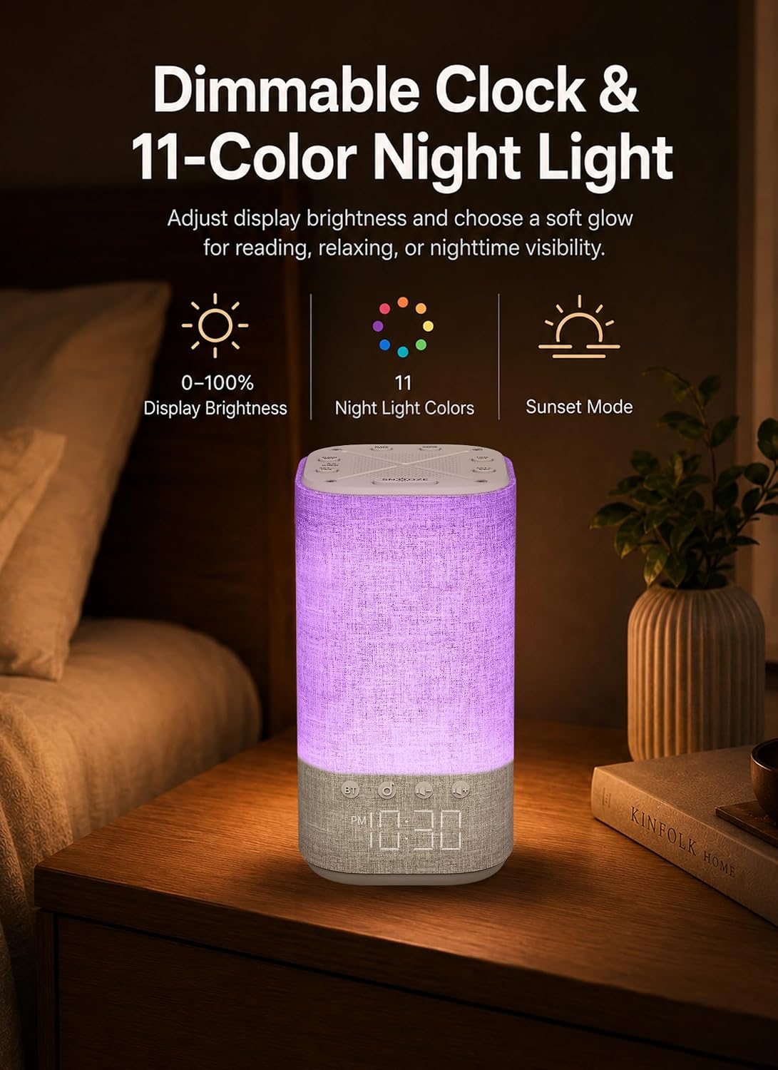 Sunrise Alarm Clock Sound Machine for Bedroom: Natural Wake Up Light