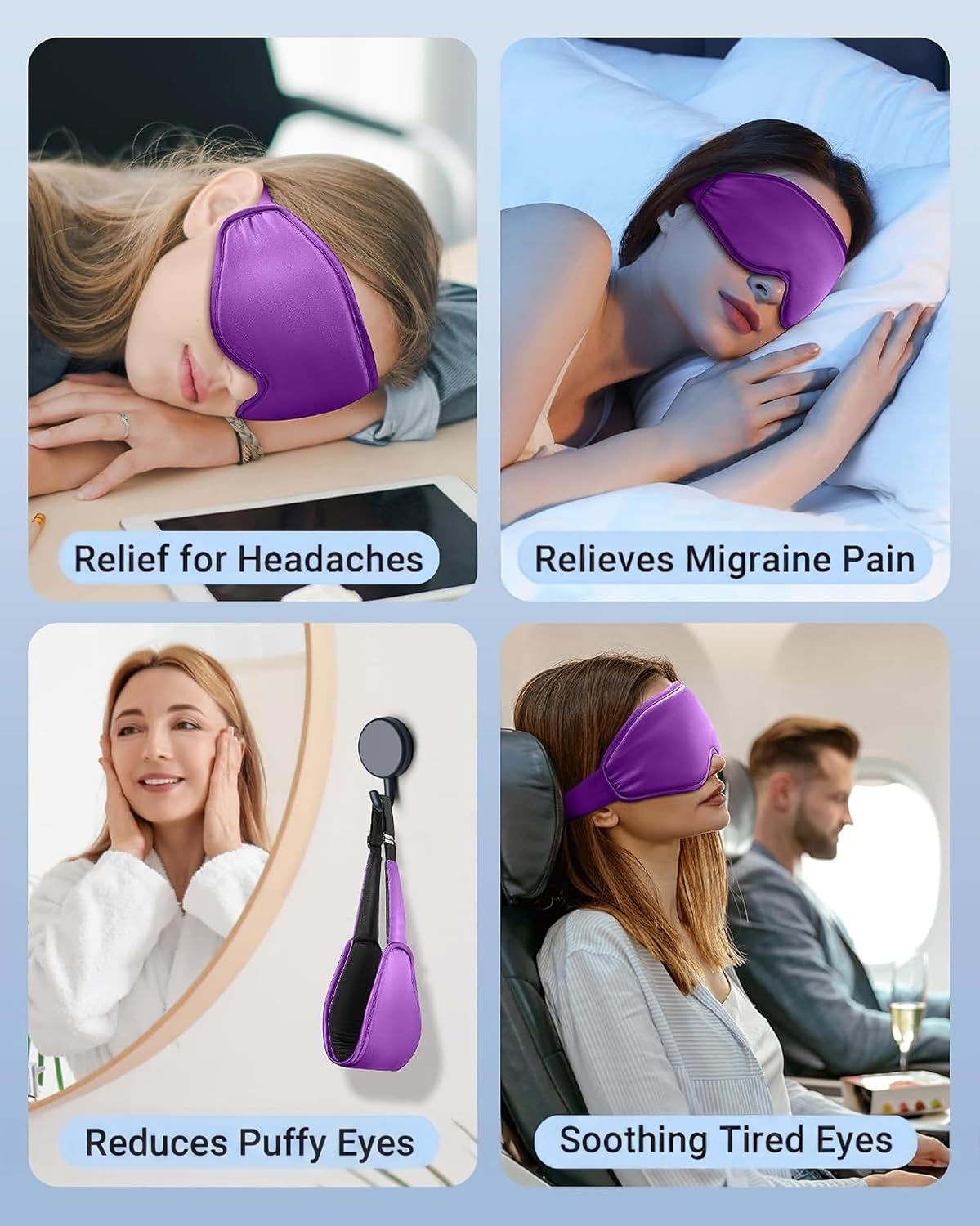 Cooling Eye Mask for Puffy Eyes: Fsa Eligible Items Hsa, Face Ice Eye Pack for Migraine After Surgery Relief - Reusable Cold Compress for Headaches Puffiness - Comfortable Weighted Fit Gel Sleep Mask