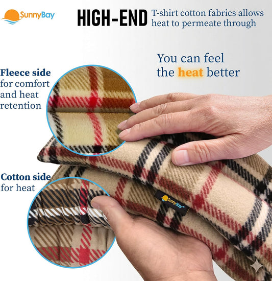 SunnyBay Microwavable Heating Pad for Neck and Shoulder, Heated Neck Wrap, Microwave Heat Pad, Weighted Beanbag Moist Hot or Cold Compress, 2.2 lbs, 26x4 Inches, London