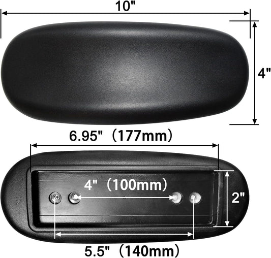 MySit Office Chair Armrest Replacement Universal 4" or 5.5" Mounting Hole | Arm Pads Set of 2 Black