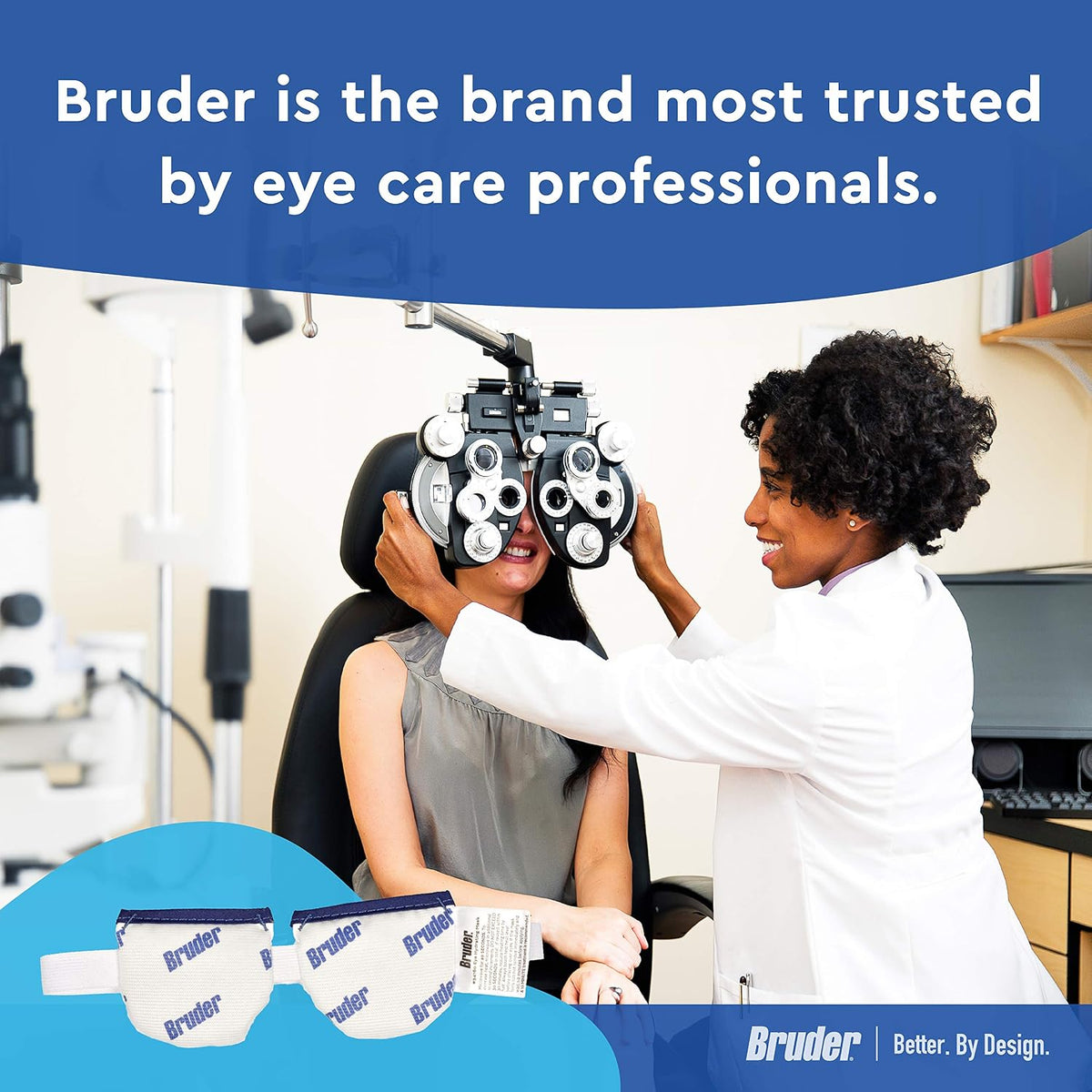 Bruder Moist Heat Compress | Microwave Activated Mask | Reusable, Washable, Non-allergenic | Fast Acting Relief for Dry Eye and Other Irritations | (Pack of 2)