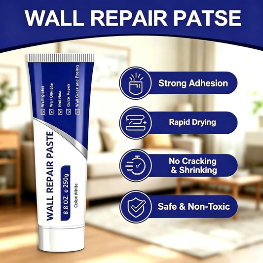 Drywall Repair Kit with Scraper, 2026 Upgrade Wall Repair Paste Tube for Holes & Cracks, Professional Drywall Patch Paste & Wall Repair Ointment for DIY Home Improvement (White) (1)