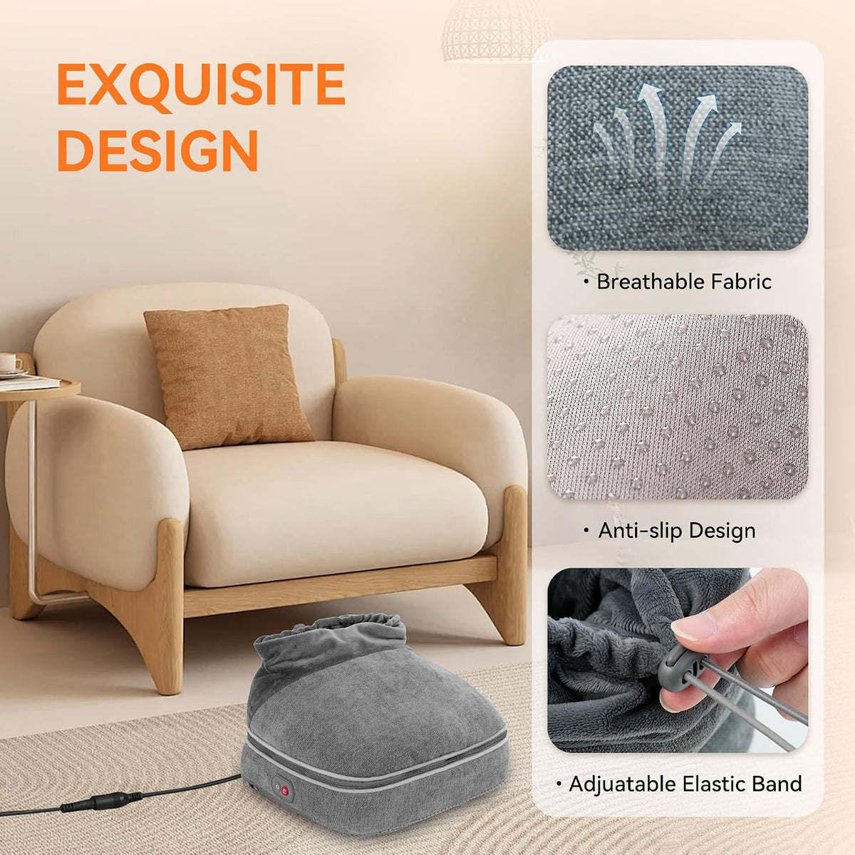 Snailax Shiatsu Foot Massager with Heat, Foot Warmer with Removable Cover