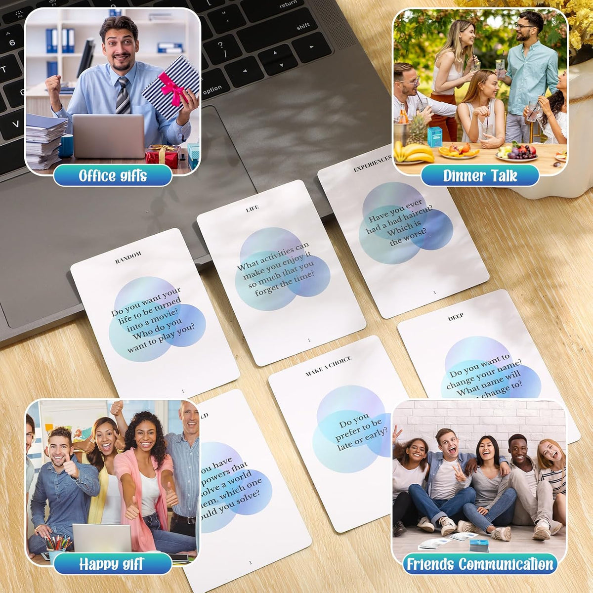 Poen 150 Conversation Cards Games Deep Talk Deck, Conversation Starter