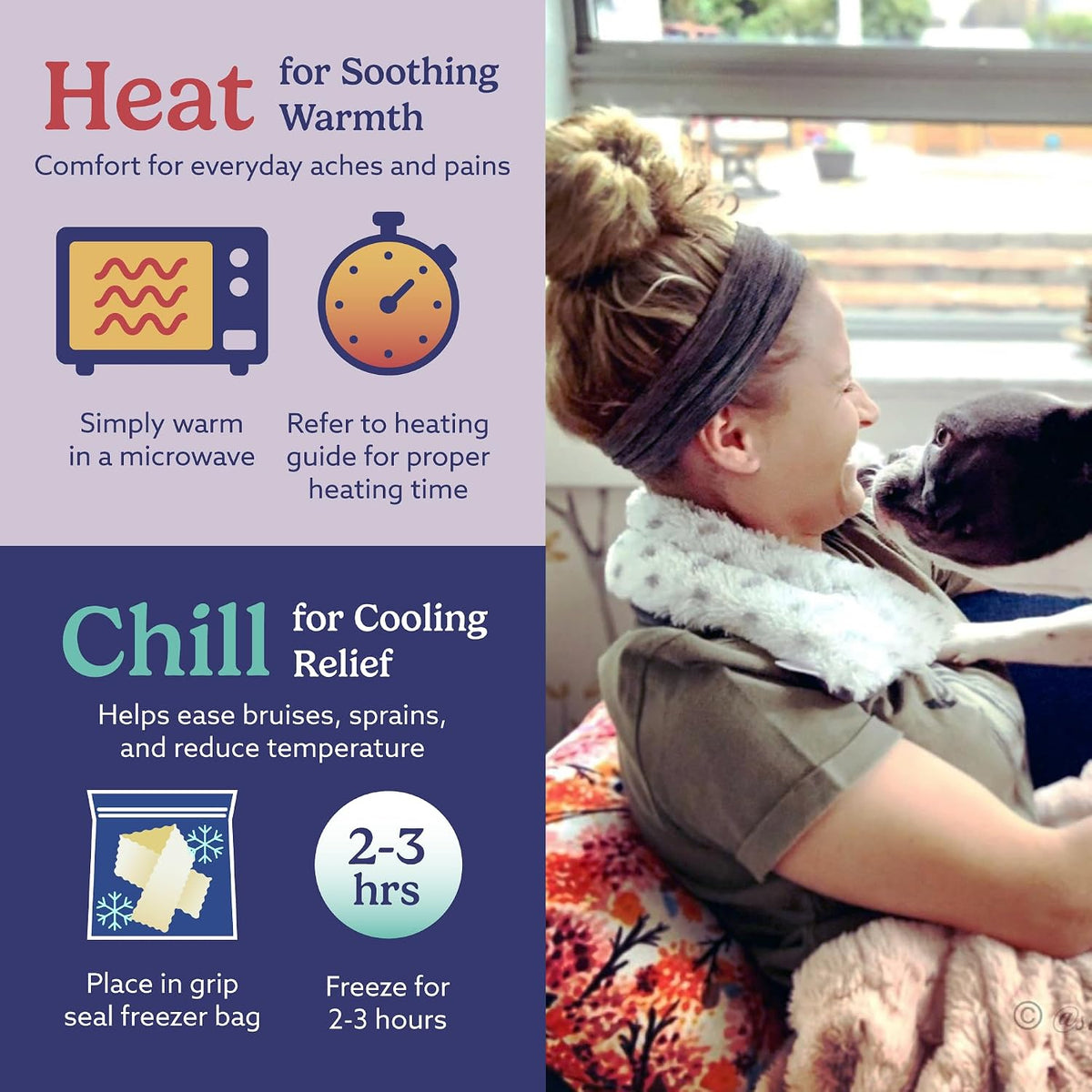 warmies Microwavable Neck & Shoulder Wrap, Neck Heating Pad, Gray, 2 lb | Weighted Hot or Cold Comfort, Microwave 90 sec & Freeze 2 hr, Scented with Calming French Lavender, Faux Fur Feel, Latex Free