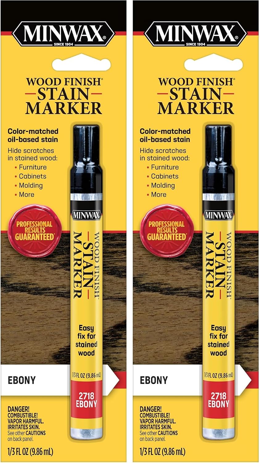 Minwax 634900000 Wood Finish Stain Marker for Touch Ups, Ebony