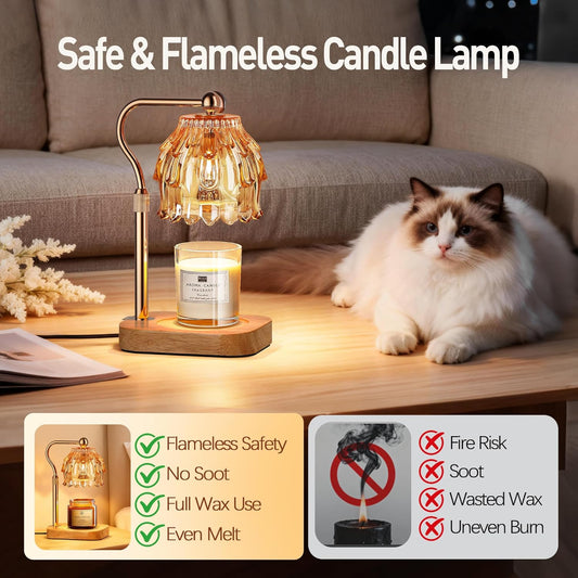 Candle Warmer Lamp with Timer Dimmer - Birthday Gift for Women Mom, Electric Wax Melter Warmer Adjustable Height for Jar Candles Housing Warming Home Decor