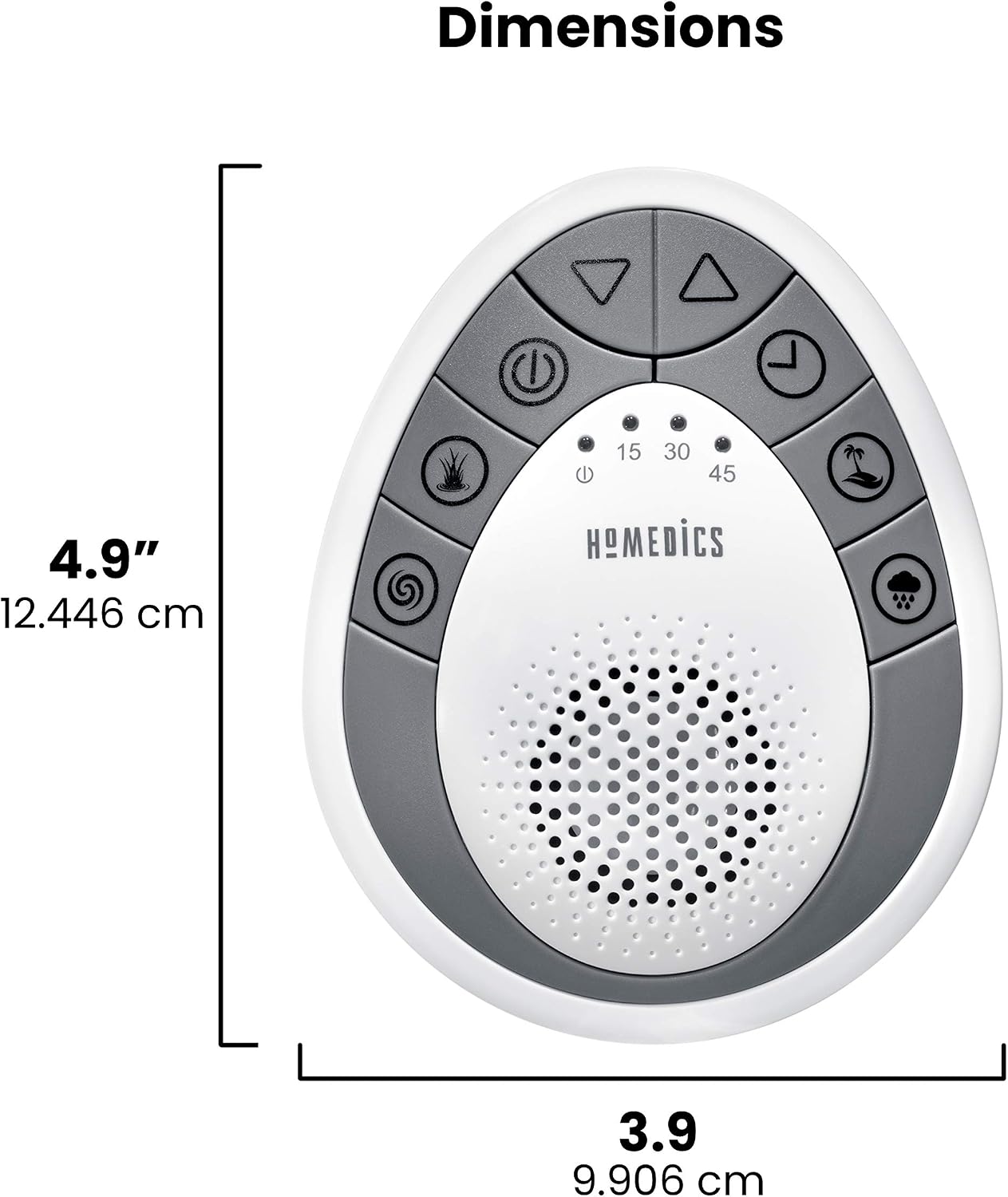 Homedics White Noise Sound Machine, Small Travel Sound Machine | 4 Relaxing Nature Sounds, Portable Sound Therapy for Home, Office, Nursery, Auto-Off Timer, By Homedics