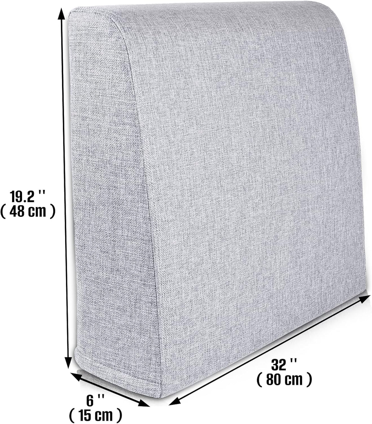 Couch Back Cushions Pillows, Wedge Pillow for Couch & Bed, Back Lumbar Support Pillow, High-Density Foam Backrest Cushion with Linen Cover for Back Pain Relief