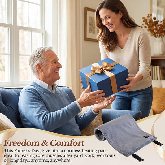 Cordless Heating Pad for Back, Rechargeable Electric Heat Wrap