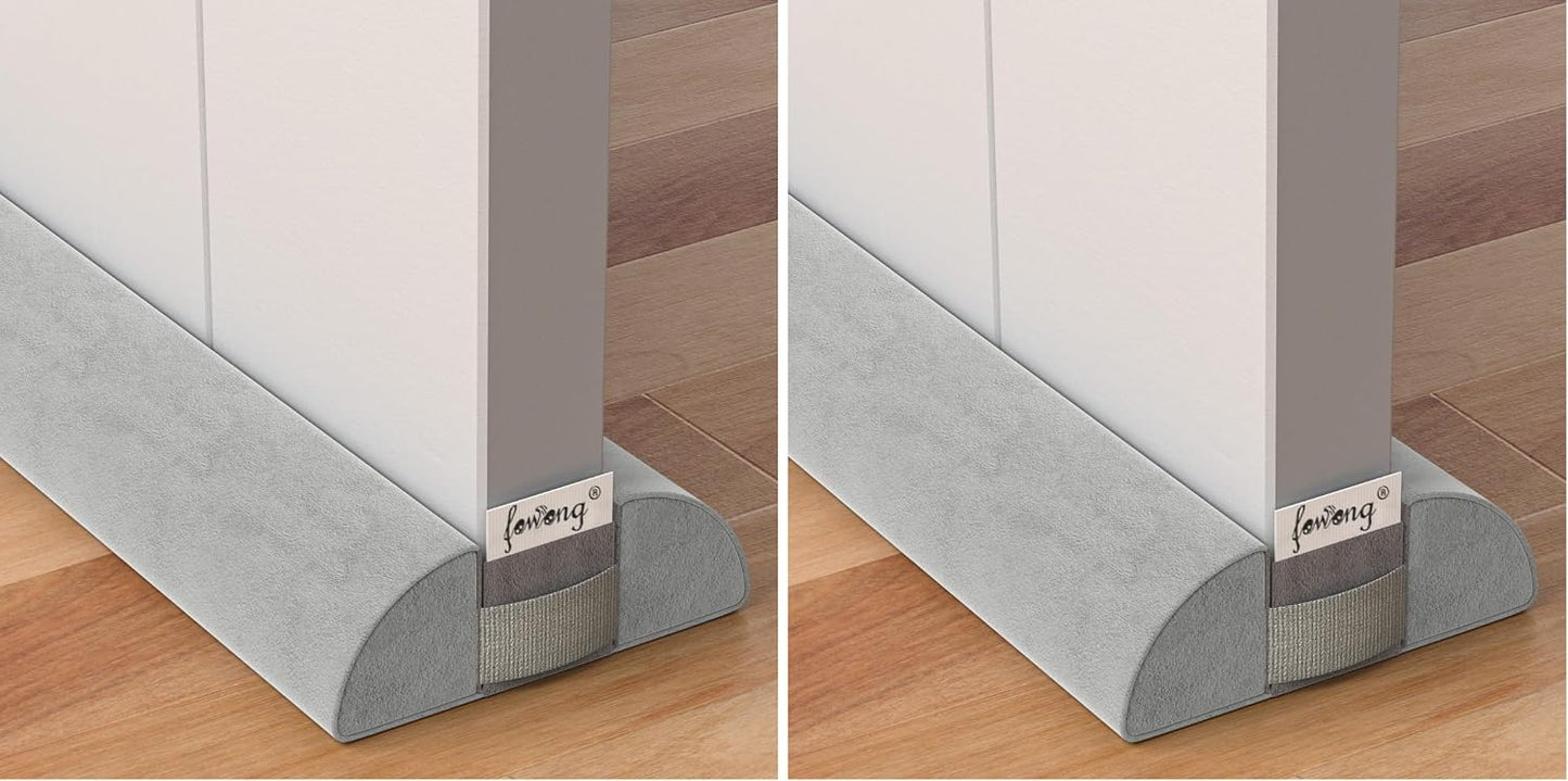 fowong Door Draft Stopper 36" Adjustable Under Door Draft Stopper Soundproofing 30 Inch to 36 Inch Triangle Noise Blocker Seal Large Gap up to 1.7", Easy to Install Grey