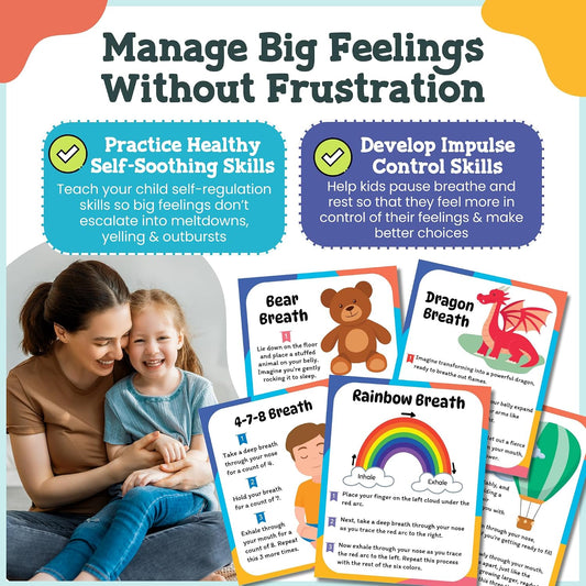 Breathing Cards for Kids, Mindfulness & Calming Corner Kit Must Haves