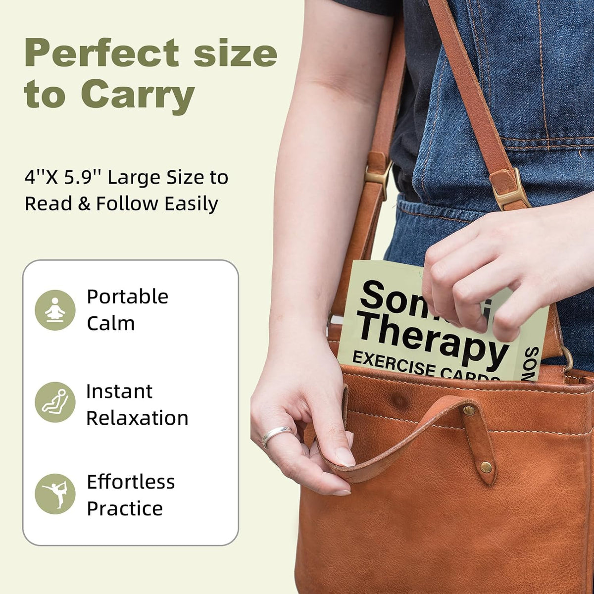 Somatic Therapy Exercise Cards - 40 Mindfulness Cards with Simple Practices, Coping Skills for Nervous System Regulation to Relieve Stress, Trauma Release and Reconnect with Your Body - 3.9”x5.9”
