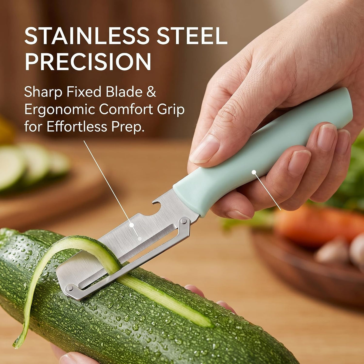 Vegetable Peeler 2 Pack, 3-in-1 Stainless Steel Tool for Kitchen