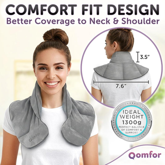Microwavable Neck Wrap - Maroon Purple, Lavender Scent - Weighted Neck/Shoulder Wrap - Heating Pad - Hot/Cold Muscle Therapy, Stress Relief, Arthritis Pain, Soothing Comfort, Headache
