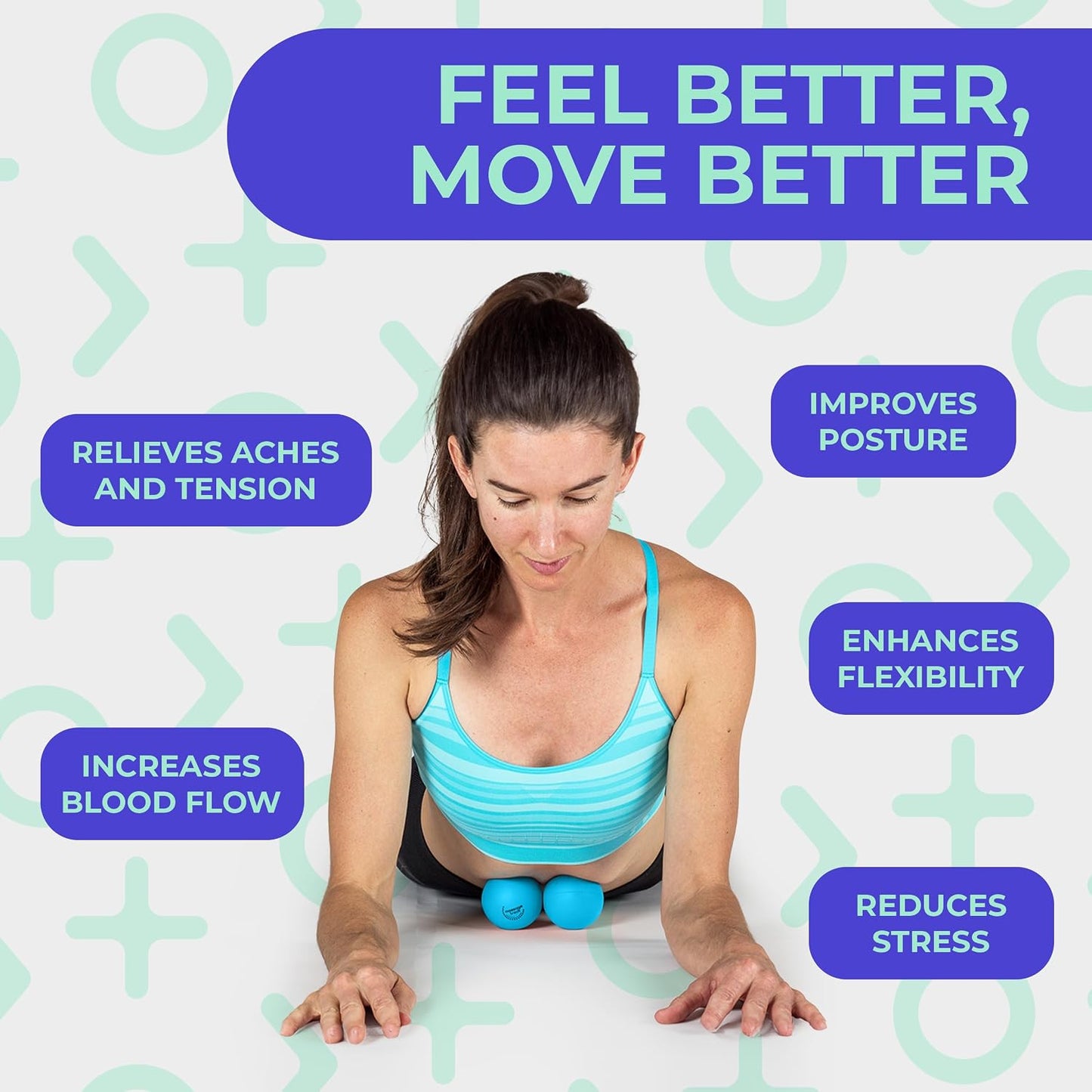 Yoga Deep Tissue Massage Ball Set, Firm Density – 2.9-Inch Myofascial Release Balls for Feet, Back, Neck, Legs & Arms – Trigger Point & Mobility Therapy (2-Pack)