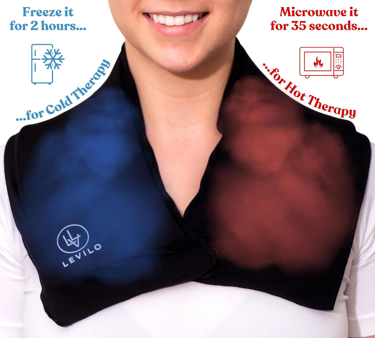 LEVILO Ice Pack for Neck and Shoulders – Hot & Cold Therapy – Neck Ice Pack