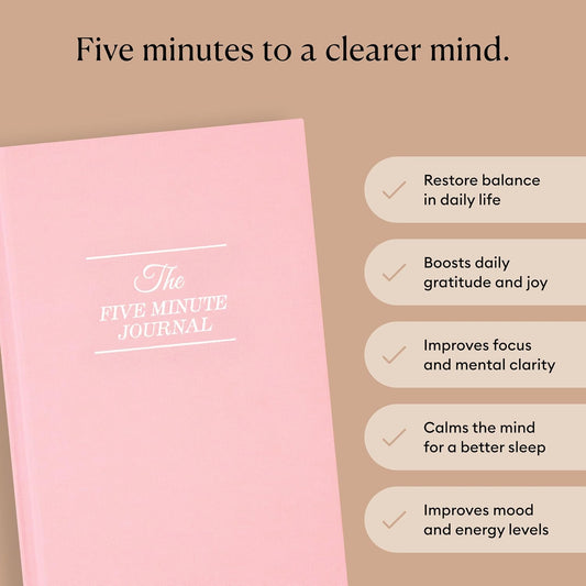 Intelligent Change Five Minute Journal Health & Fitness Edition for Women & Men, Wellness Log Book Planner with Habit Tracker, Water Intake, Daily Gratitude, Affirmations Prompts