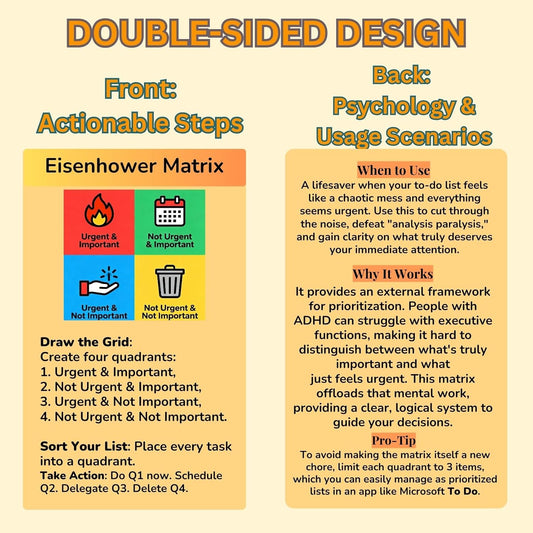 24 Double-Sided ADHD Therapy Tools & Coping Skills Cards for Adults & Teens – Executive Function, Anxiety Relief & ADHD Organization – Portable Flashcards with Digital App Suggestions