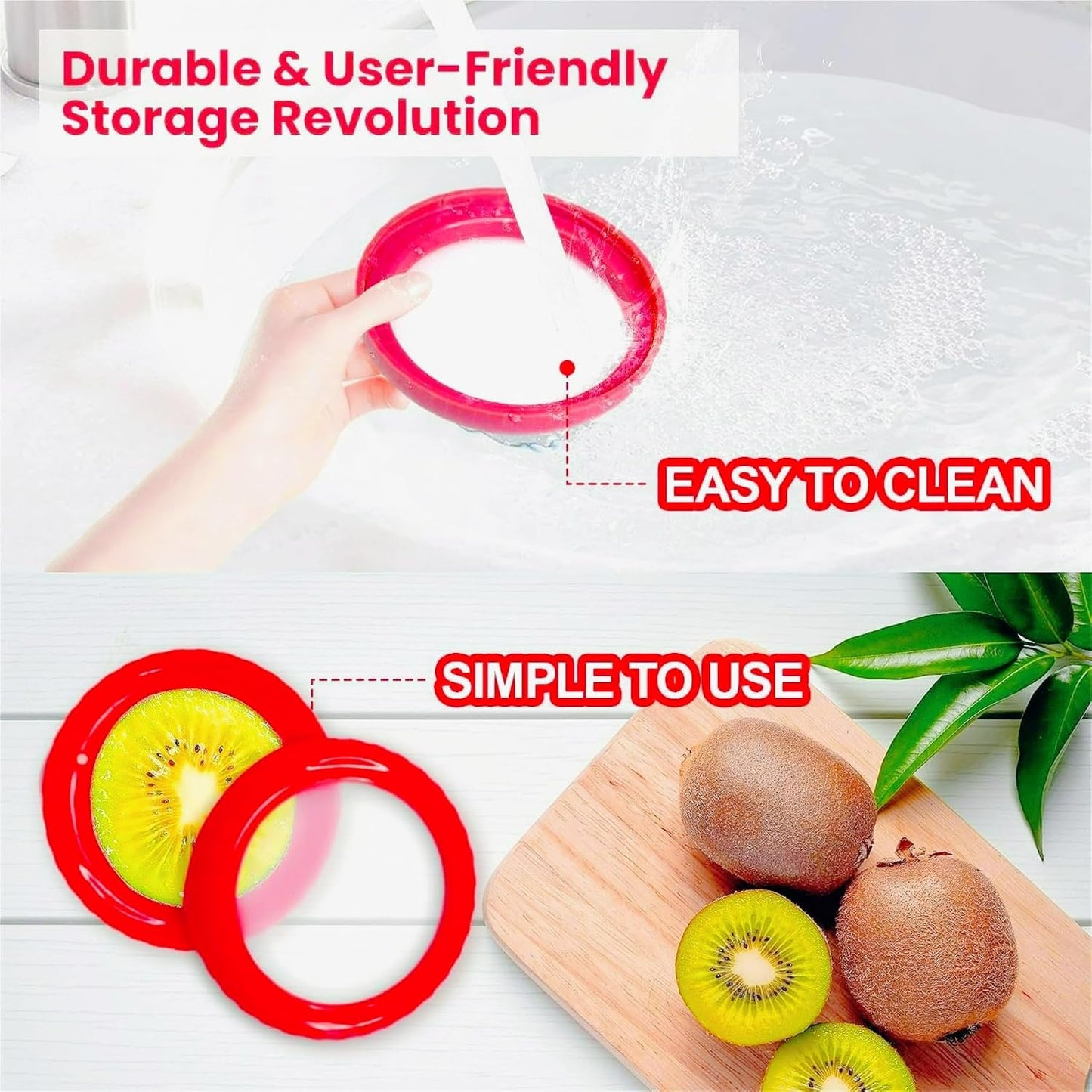 Avocado Saver and Onion Storage - Set of 4 Reusable Storage Containers for Fridge - Ideal for Potatoes, Tomato, Grapes, Garlic, Lemons