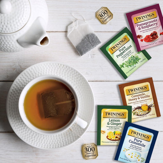 Twinings Assorted Herbal, Naturally Caffeine-Free Tea Bag Sampler, 40 Count