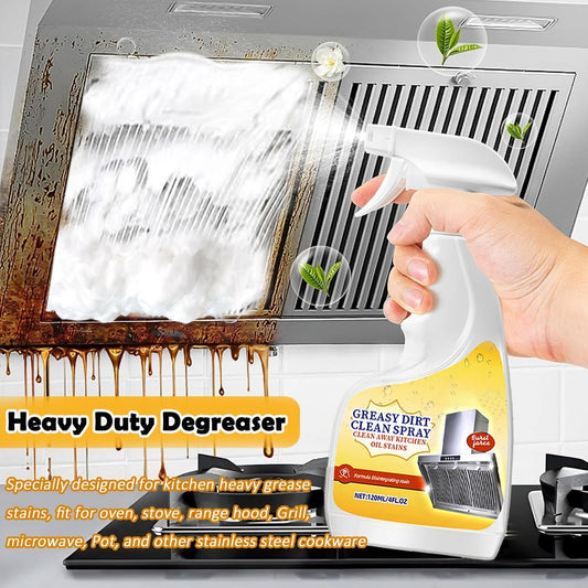 Heavy-Duty Degreaser, Oven & Stove Top Cleaner, Remove Kitchen Stubborn Grease & Grime for Rang Hood, Grill, Pot Cleaning -120ml/4Fl.Oz