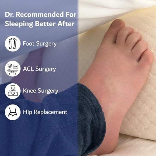 Foot Pillow Half Moon - Bolster Knee Pillow Ultimate Comfort Leg Elevator for Sleep, Blanket Elevation Wedge Pillow, Pain and Ankle Support, Ideal for Back, Leg, Hip Pain