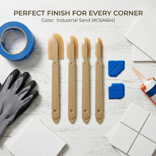 6pcs Caulking Tool Reusable Sealant Spatula Spreader 2 Sizes Silicone Caulk Finishing Set Tool Multifunctional Caulking Remover/Smoothing Tool Applicator for Tiles Brick Kitchen Bathroom