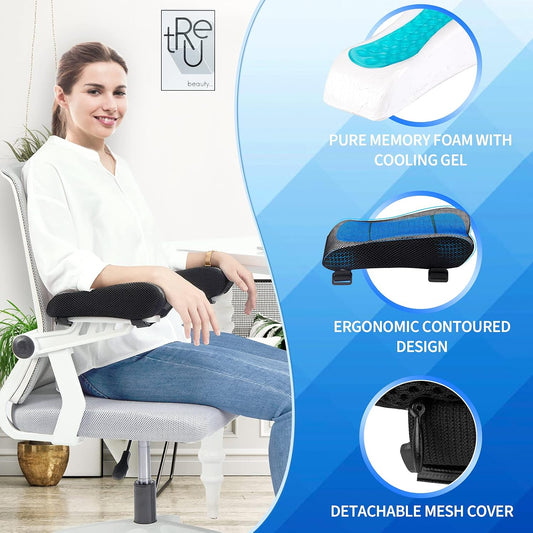 BEAUTRIP Ergonomic Armrest Pads- Office Chair Arm Rest Cover Pillow - Elbow Support Cushion for Computer, Gaming and Desk Chairs (Set of 2)