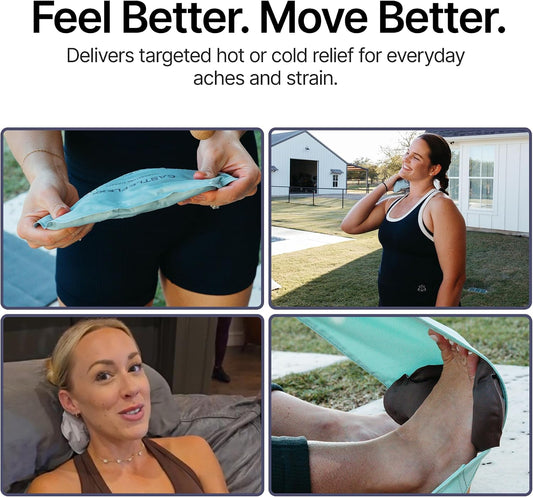CastleFlexx Dual Hot & Cold Therapy Packs | Gel-Free, Flexible & Reusable for Neck, Shoulders, Joints & Muscles | Microwave & Freezer Safe | Ideal for Daily Relief - Ocean