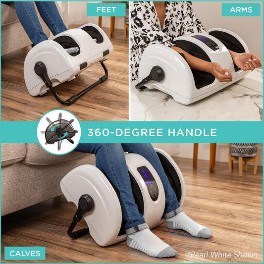Best Choice Products Shiatsu Foot Massager with Heat for Plantar Fasciitis & Neuropathy, Kneading Foot & Calf Massager with Remote, 360° Adjustable Handle, Rolling & Compression Massage - Navy