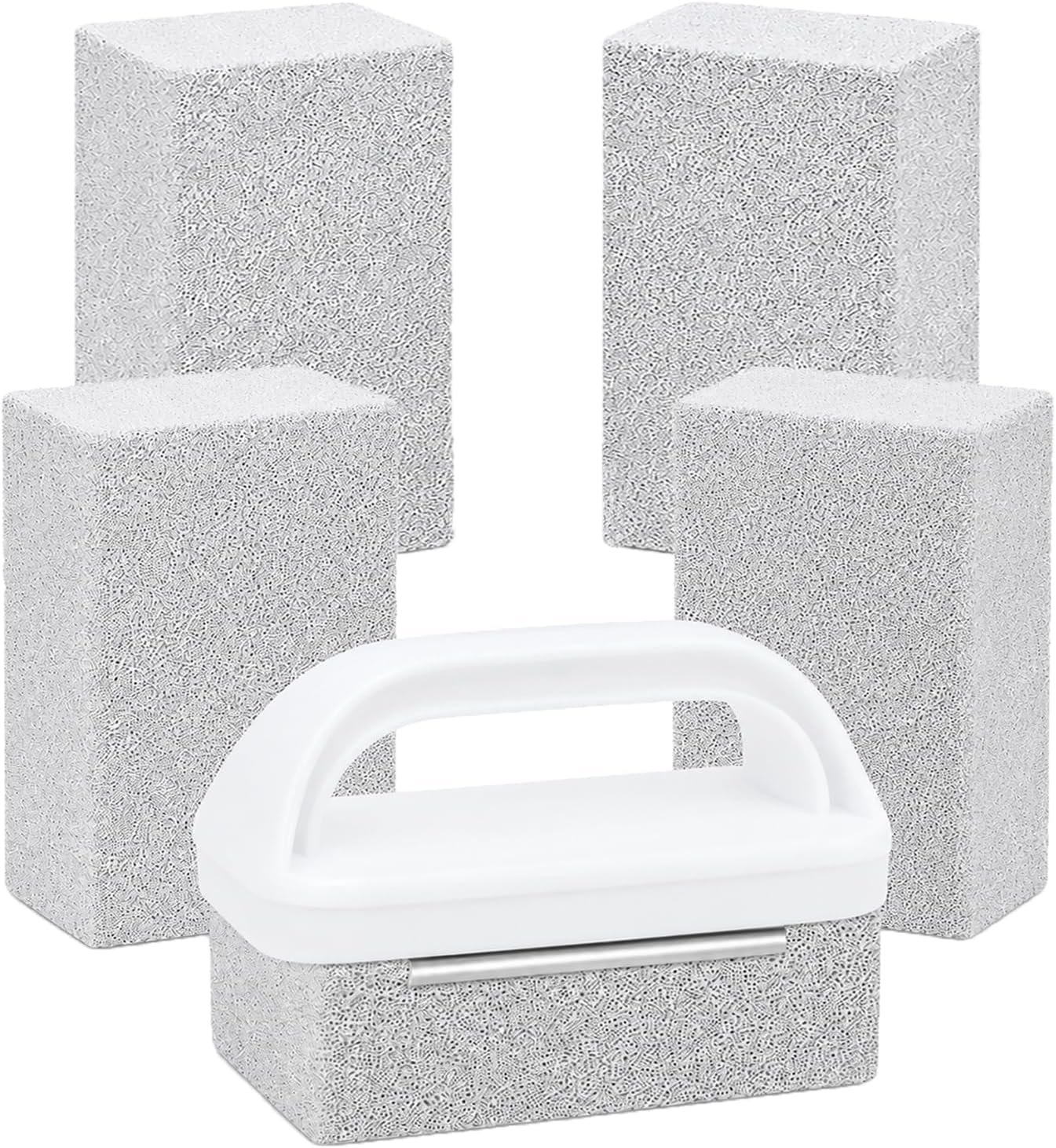 Heavy Duty Grill Cleaning Brick with Handle, Durable Griddle Pumice Stone Cleaning Blocks Removing Stains for Flat Top, Oven, Stove, BBQ Grates, Cookware (3)