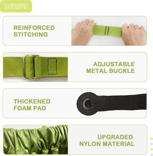 Waist Back Leg Stretch Strap Yoga Fitness Stretcher Back Bend Assist Trainer Waist Flexibility Equipment Over Door Yyoga Sstrap for Pilates, Dancing, Gymnastics Training Belt with Door Anchor