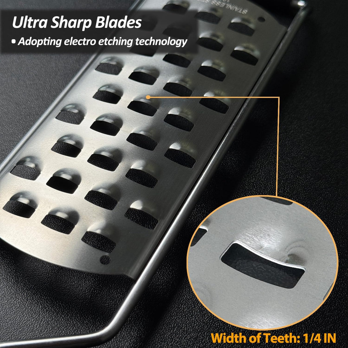 VOVOLY Zester Grater Set, 4 Pack-Fine/Coarse/Extra Coarse/Slider Attachment
