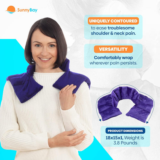 SunnyBay Weighted Heating Pad, Neck and Shoulder Wrap, Upper Back, Purple