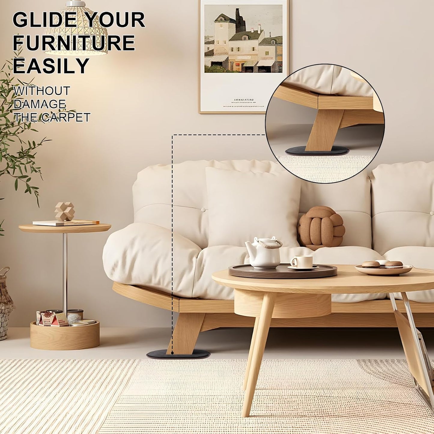 8PCS Furniture Sliders, 9-1/2" X 5-3/4" Large Furniture Movers Sliders, Reusable Sliders for Furniture on Carpet for Heavy Furniture, Furniture Moving Made Simple!