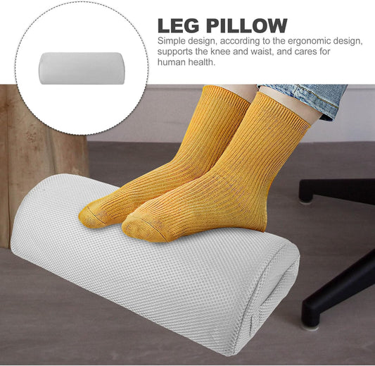 Knee Leg Pillow for Sleeping, Half Moon Bolster Pillow Memory Foam Pillows Lumbar Support Footrest Cushion for Back Hip Ankle Semi Roll Grey