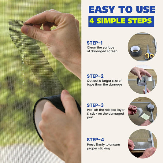 Gaffer Power Screen Repair Tape – Fiberglass Mesh, Strong Adhesive, Weather-Resistant Window & Door Screen Patch