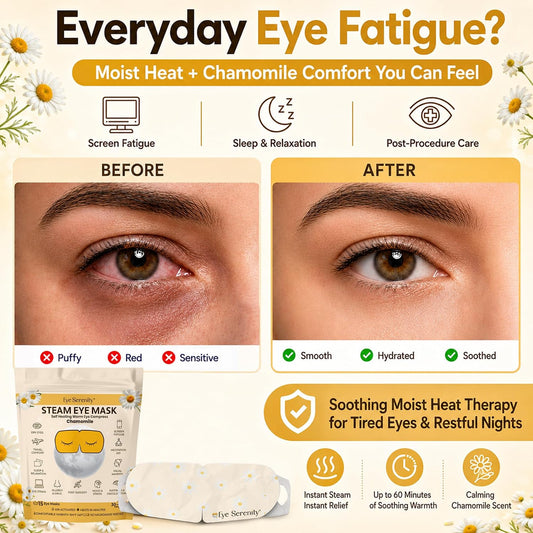 LURE Eye Serenity CHILL Self Cooling Eye Mask for Sleeping, Cooling Eye Patches for Dark Circles and Puffy Eyes, Cold Compress, Spa Relaxation and Self-care Gifts for Women & Men