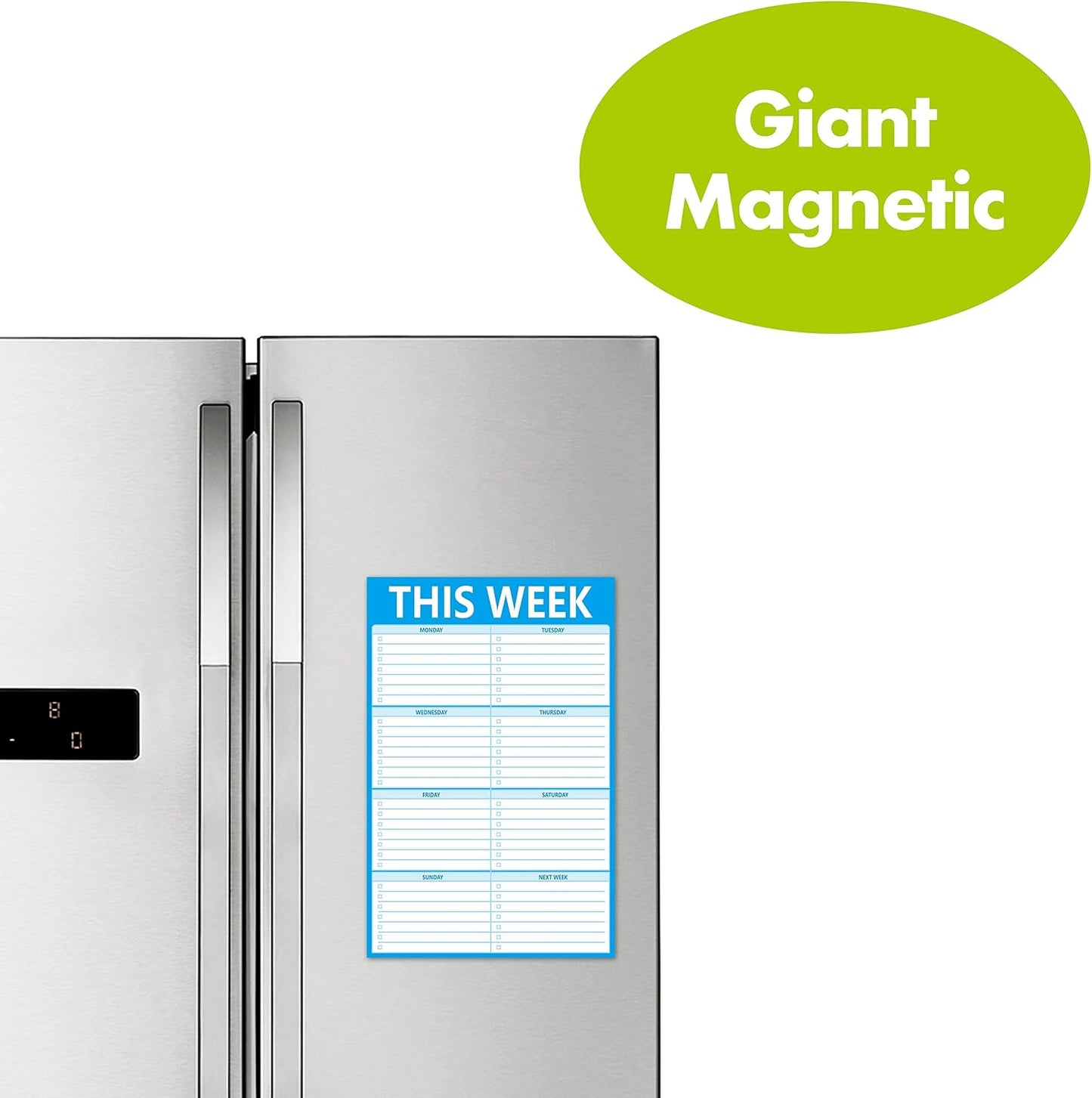 90 Pages Weekly Planner List Note Pad to Do List with Magnet Mountings for Fridge Locker (6" x 9")
